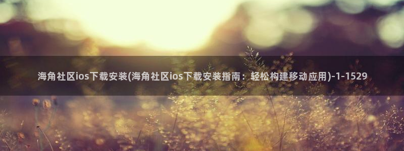 海角社区qq群:海角社区ios下载安装(海角社区ios下载安装指南:轻松构建移动应用)